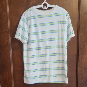 Cat & Jack Blue and Green Striped Short Sleeve Tee